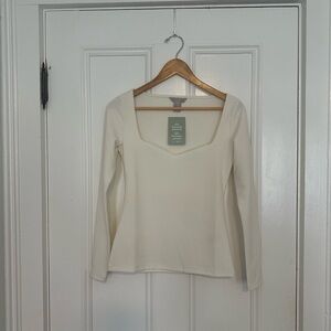 Women's Cream Long Sleeve Top
